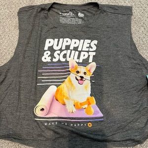 Puppies and sculpt crop top